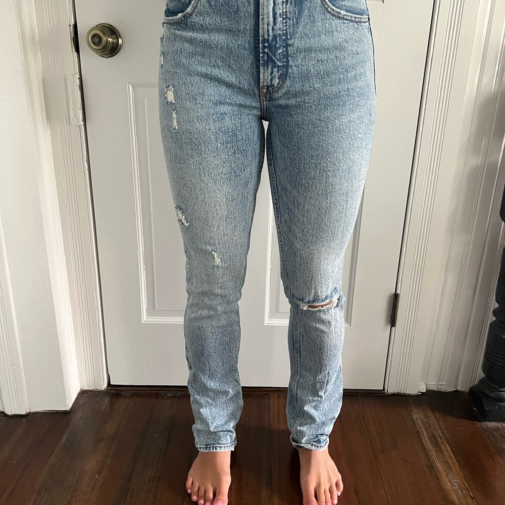 Distressed Light Blue Jeans